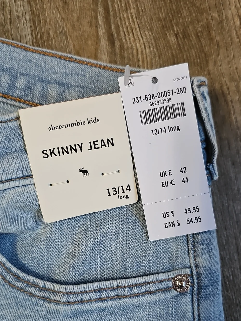 Abercrombie Kids Skinny High-Rise Jeans - Light Blue Wash